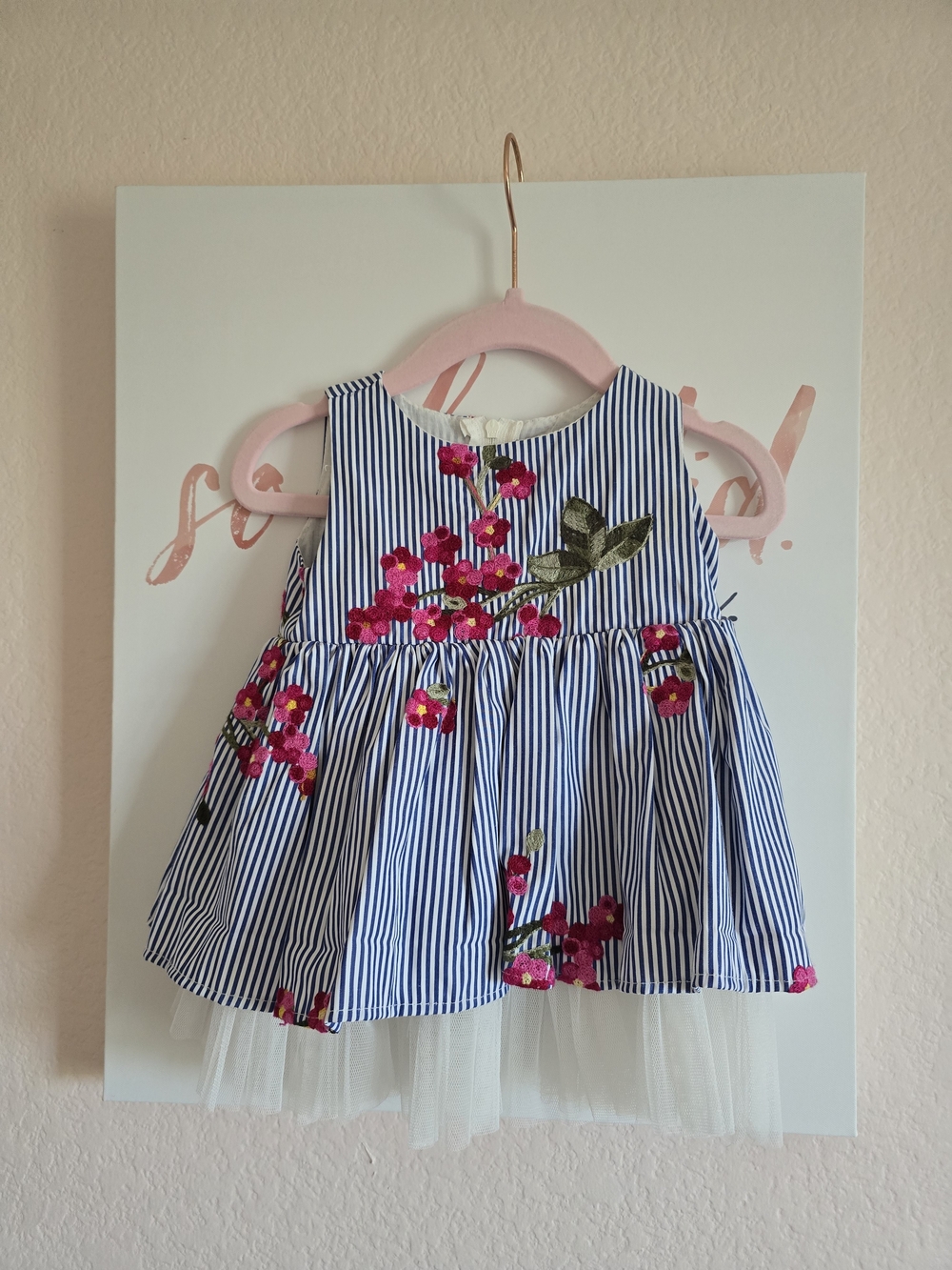 Girls Striped Floral Dress